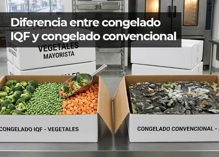 Diferencia entre congelado IQF y congelado convencional para vegetales